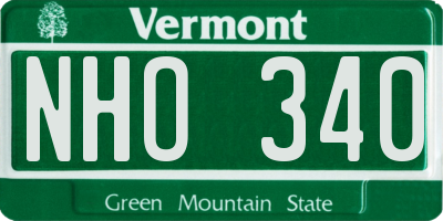 VT license plate NHO340