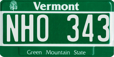VT license plate NHO343