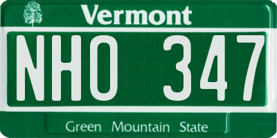 VT license plate NHO347