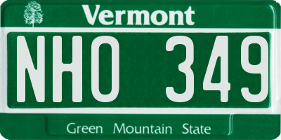 VT license plate NHO349