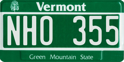 VT license plate NHO355