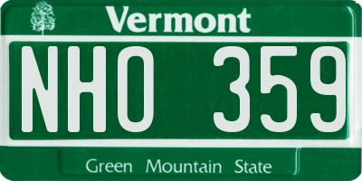 VT license plate NHO359