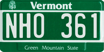 VT license plate NHO361