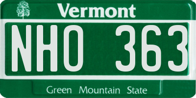 VT license plate NHO363