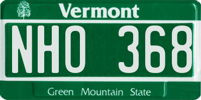 VT license plate NHO368