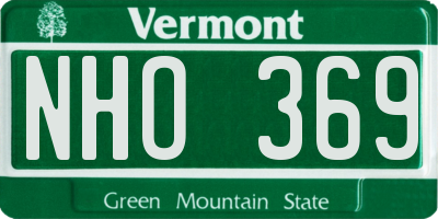 VT license plate NHO369