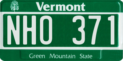 VT license plate NHO371