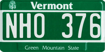 VT license plate NHO376