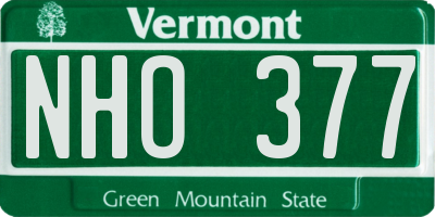 VT license plate NHO377