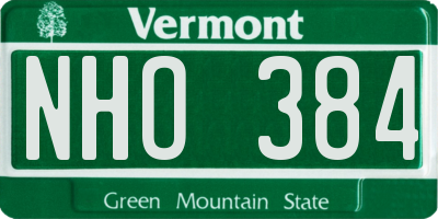 VT license plate NHO384