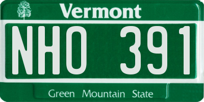 VT license plate NHO391