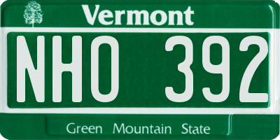 VT license plate NHO392