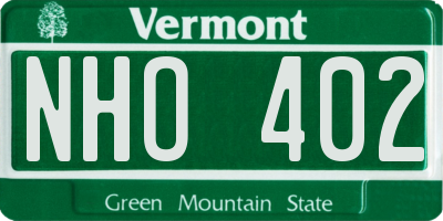 VT license plate NHO402