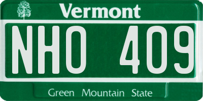 VT license plate NHO409
