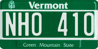 VT license plate NHO410