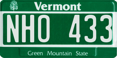 VT license plate NHO433