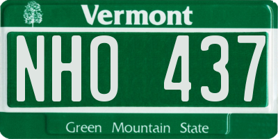 VT license plate NHO437