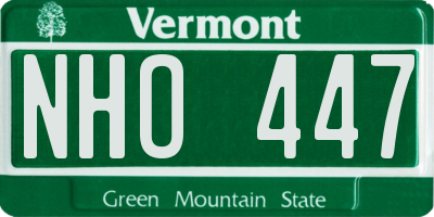 VT license plate NHO447