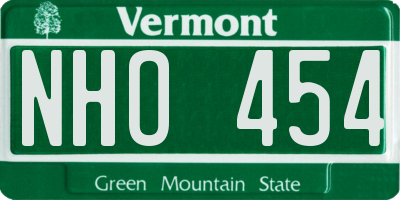 VT license plate NHO454