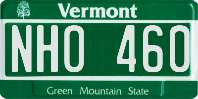 VT license plate NHO460