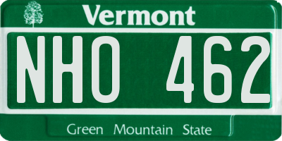 VT license plate NHO462