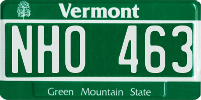 VT license plate NHO463