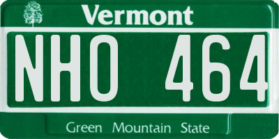 VT license plate NHO464