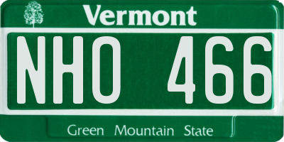VT license plate NHO466