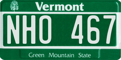 VT license plate NHO467