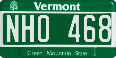 VT license plate NHO468
