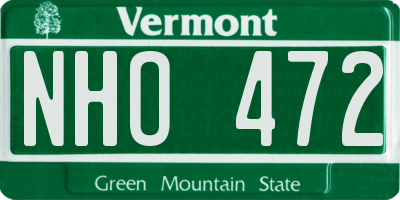 VT license plate NHO472