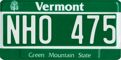 VT license plate NHO475