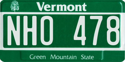 VT license plate NHO478