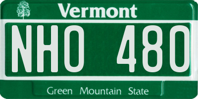 VT license plate NHO480
