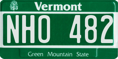 VT license plate NHO482