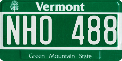 VT license plate NHO488