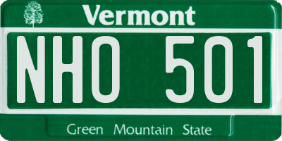 VT license plate NHO501