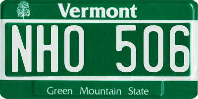 VT license plate NHO506