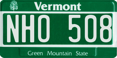 VT license plate NHO508