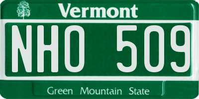 VT license plate NHO509