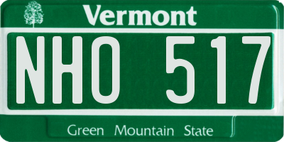 VT license plate NHO517
