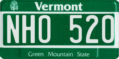 VT license plate NHO520