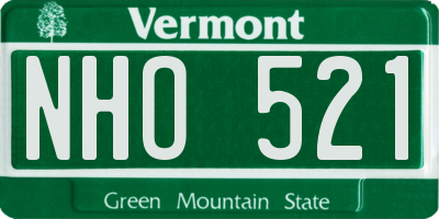 VT license plate NHO521