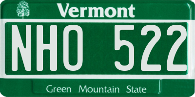 VT license plate NHO522
