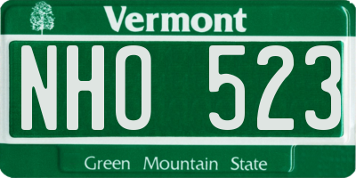 VT license plate NHO523