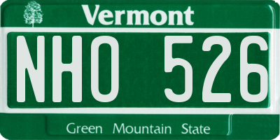VT license plate NHO526