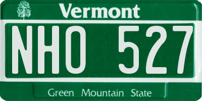 VT license plate NHO527