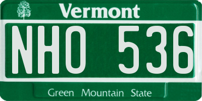VT license plate NHO536