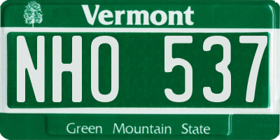 VT license plate NHO537