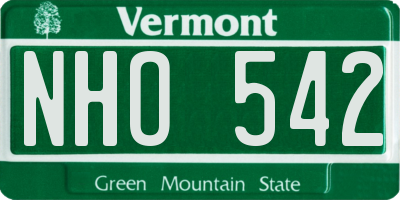 VT license plate NHO542